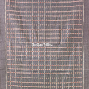 Light Denim Blue Odisha Handloom Cotton Saree with Tassel