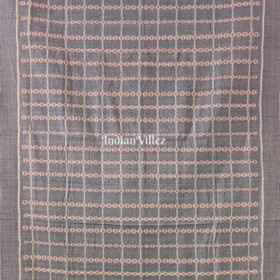 Light Denim Blue Odisha Handloom Cotton Saree with Tassel