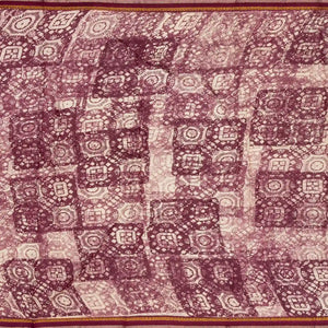 Dusty Pink Handloom Chanderi Cotton Saree With Printed Floral Motif