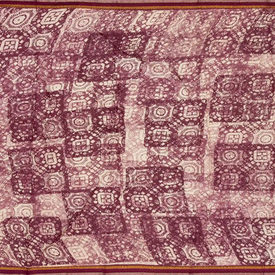 Dusty Pink Handloom Chanderi Cotton Saree With Printed Floral Motif