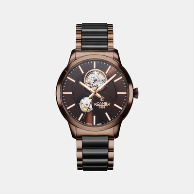 C-Line Men Quartz Brown Dial Analog Ceramic Watch 672661 40 65 60