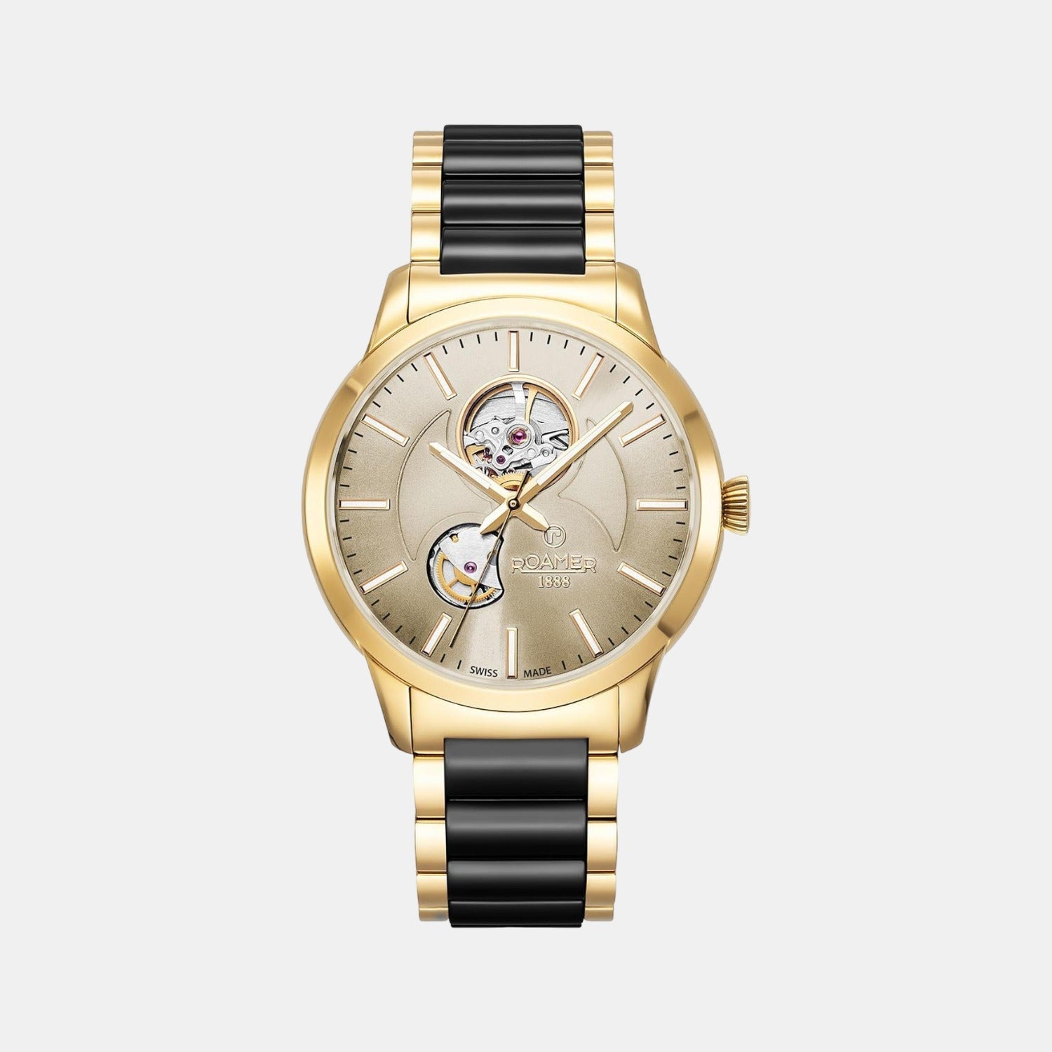 C-Line Men Automatic Gold Dial Analog Ceramic Watch 672661 48 35 60