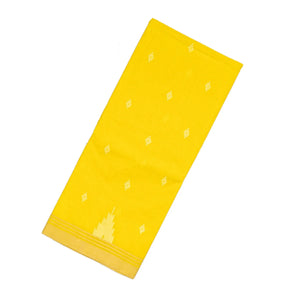 Lemon Yellow Bengal Cotton Saree With Diamond Motifs