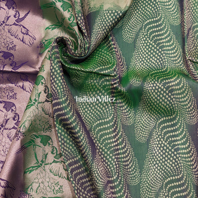 Bottle Green Forest Theme Pure Kanchipuram Silk Saree