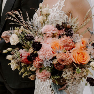 A Romantic Museum Wedding with Bright DIY Flowers