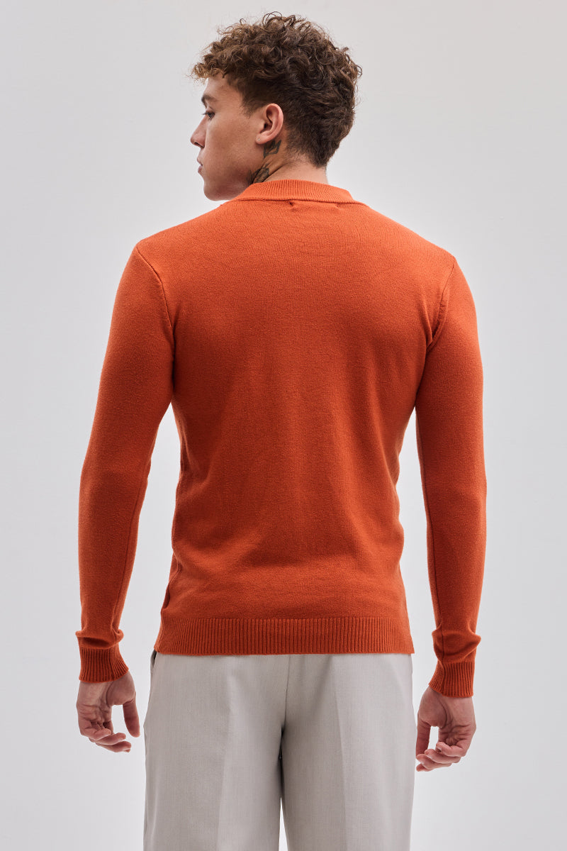 Orange Knitted Sweatshirt