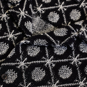 Black Geometric Crochet Shirt