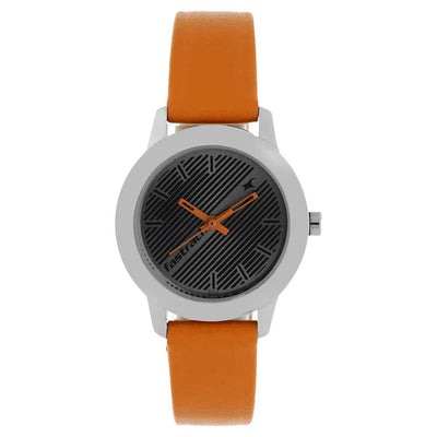 Fundamentals Grey Dial Orange Leather Strap