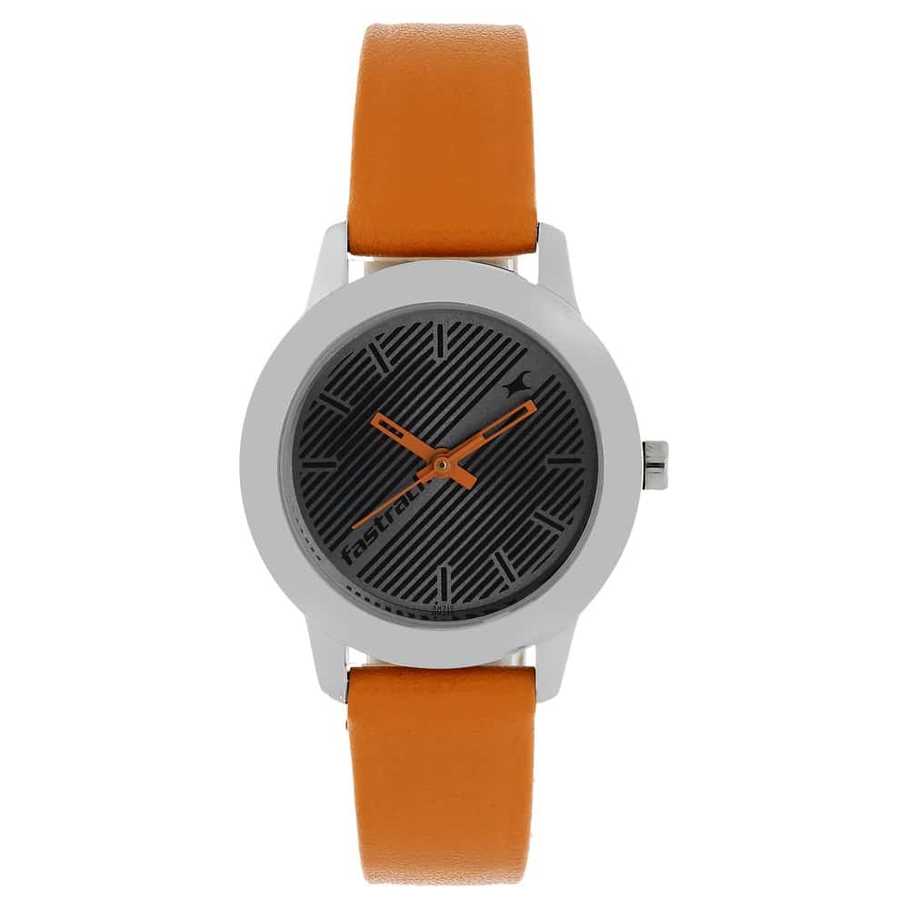 Fundamentals Grey Dial Orange Leather Strap