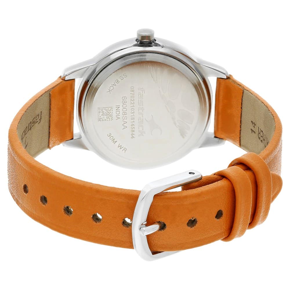 Fundamentals Grey Dial Orange Leather Strap