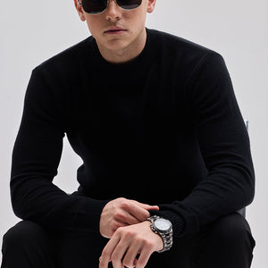 Black Knitted Sweatshirt