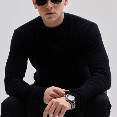 Black Knitted Sweatshirt