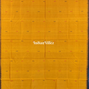 Yellow with Brown Kumbha Tussar Bomkai Sambalpuri Silk Saree