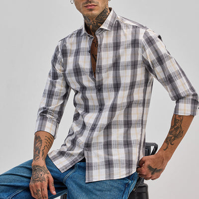 Grey Checks Slim Fit Shirt