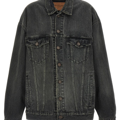Balenciaga Denim Jacket With Used Effect