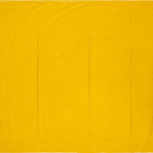 Mustard Woven Jaipur Cotton Saree With White Printed Floral Motifs