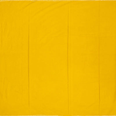 Mustard Woven Jaipur Cotton Saree With White Printed Floral Motifs