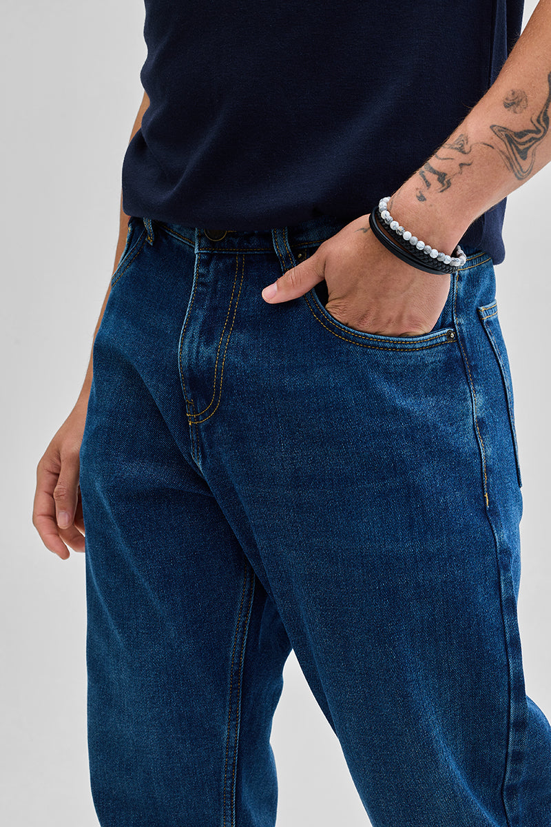 Dark Blue Baggy Fit Jeans