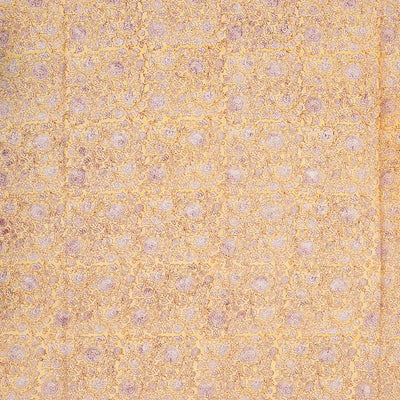 Sandal Woven Jaipur Cotton Saree Printed And Floral Motifs