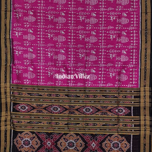 Magenta Purple Tribal Theme Khandua Silk Saree