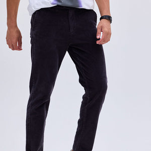 Black Corduroy Slim Fit Trousers