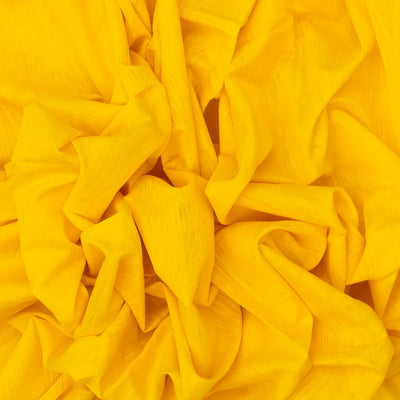 Yellow Plain Bengal Cotton Saree With Printed Blouse