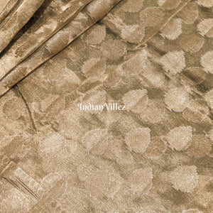 Army Green Zari Woven Banarasi Tissue Saree