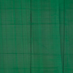 Dark Green Handloom Uppada Silk Saree With Floral Buttas & Zari Border