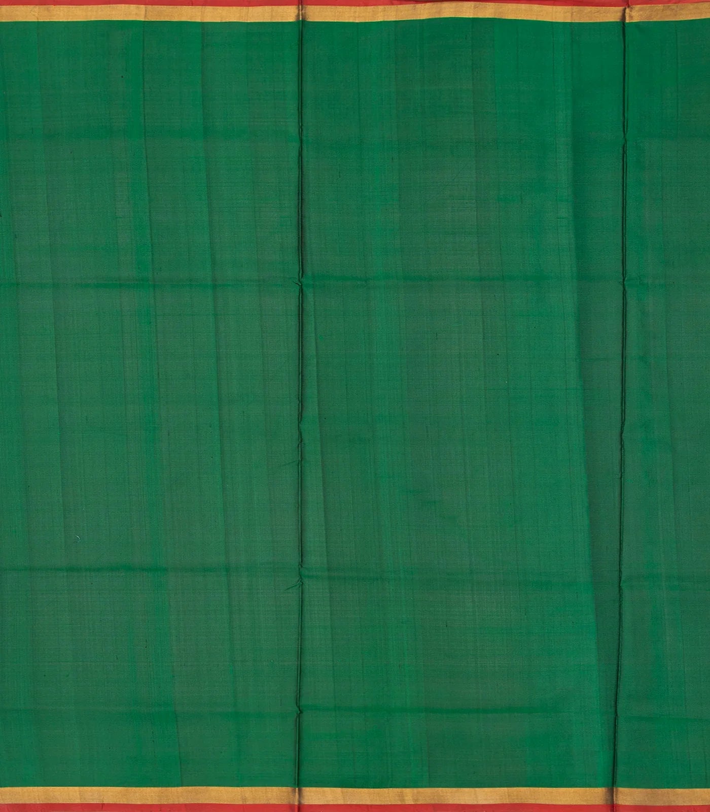 Dark Green Handloom Uppada Silk Saree With Floral Buttas & Zari Border