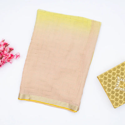 Light Peach Banarasi Georgette Saree With Chevron Motifs