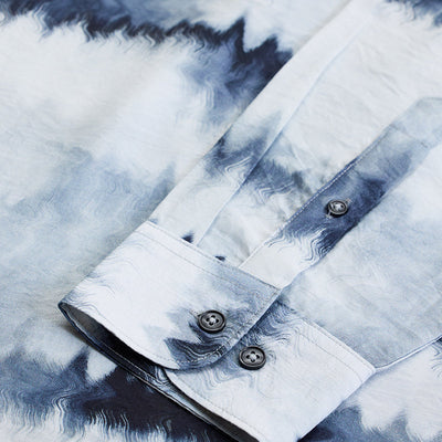 White Abstract Regular Fit Shirt