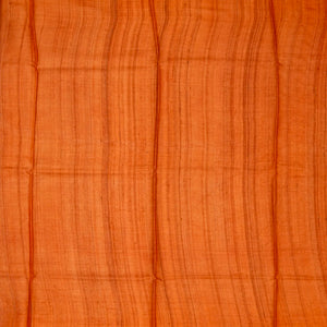 Rust Handloom Tussar Silk Saree With Printed Floral Motifs