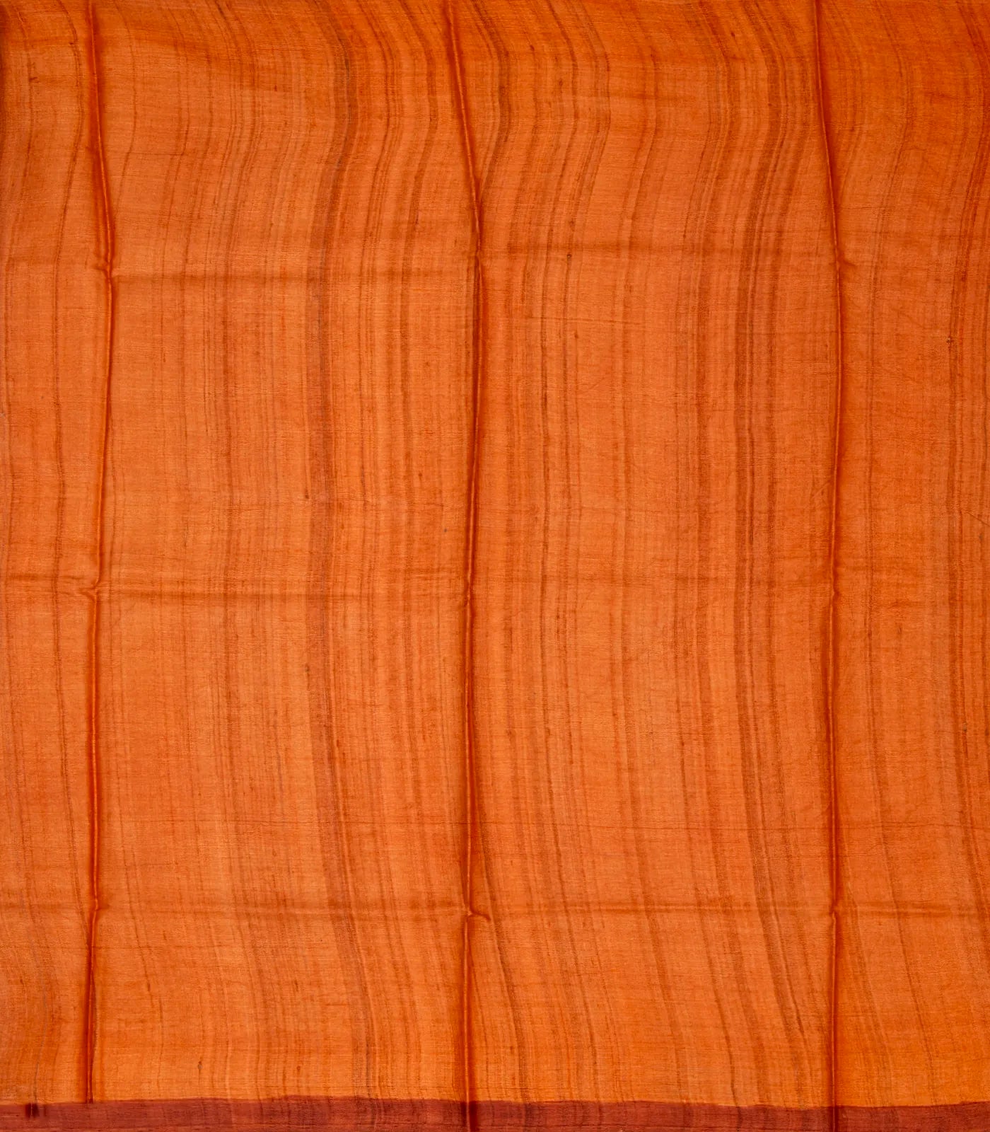 Rust Handloom Tussar Silk Saree With Printed Floral Motifs