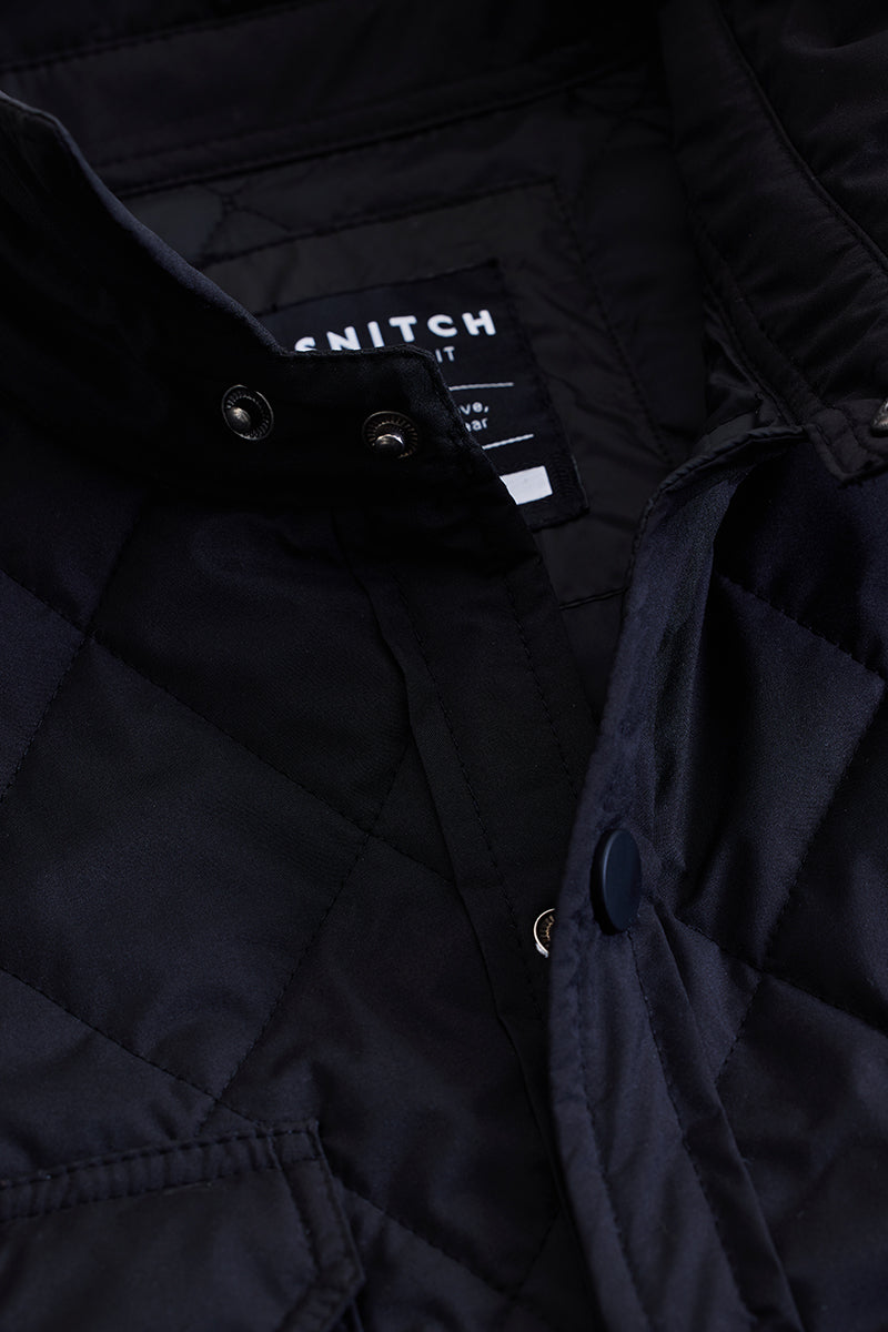Black Double Pocket Relaxed Fit Jacket