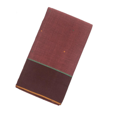 Dusty Pink Handloom Kanchi Cotton Saree With Coin Buttas