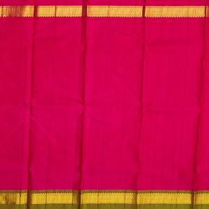 White Handloom Kanchipuram Korvai Silk Saree With Ganga Jamuna Border