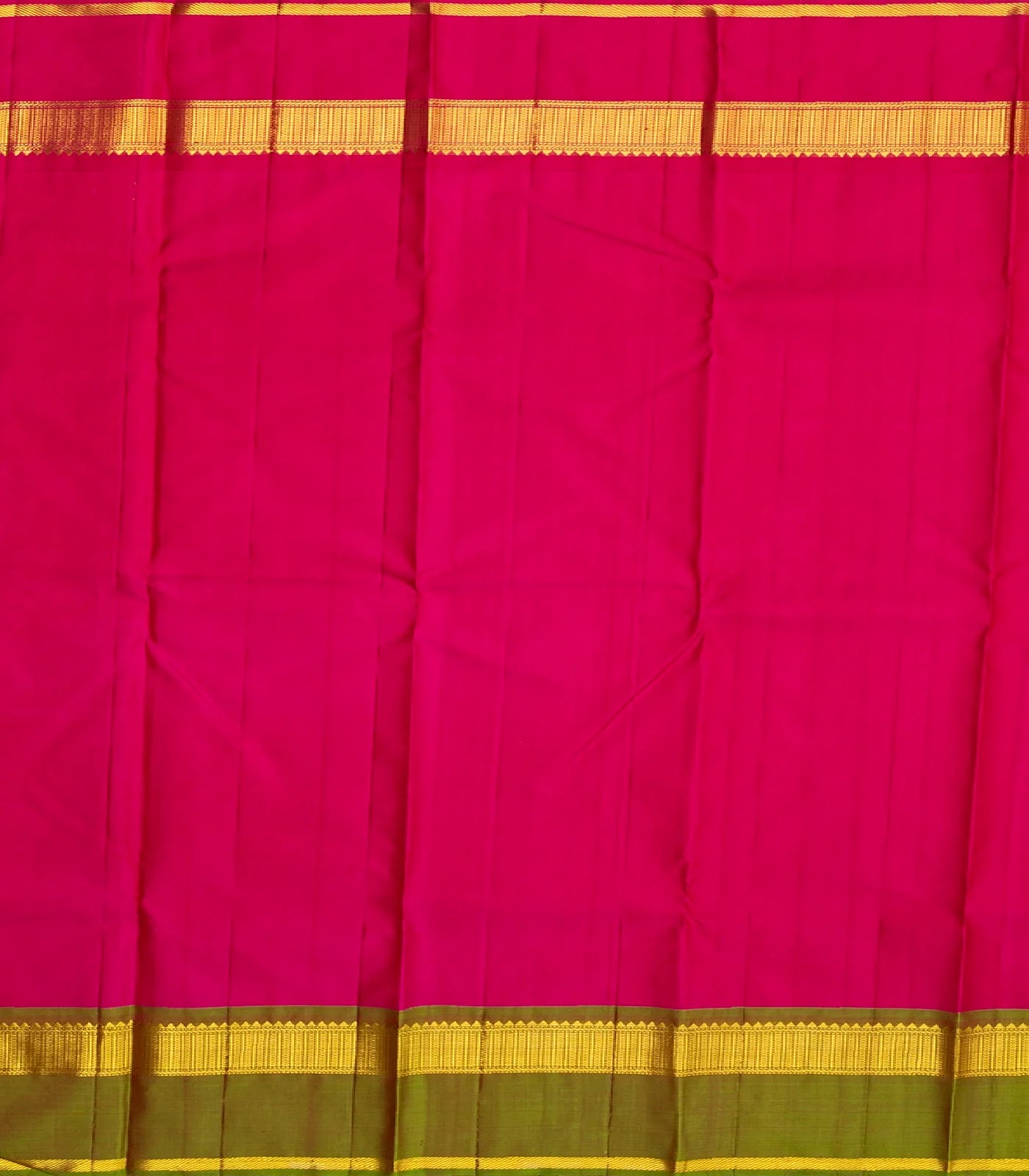 White Handloom Kanchipuram Korvai Silk Saree With Ganga Jamuna Border