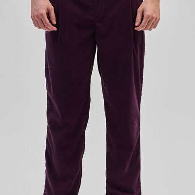 Purple Corduroy Relaxed Fit Trousers