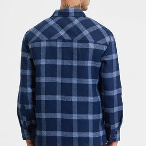 Navy Checks Relaxed Fit Overshirt