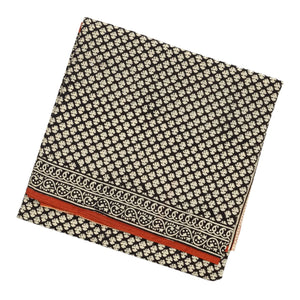 Black Woven Jaipur Cotton Saree Printed With Flower Motifs