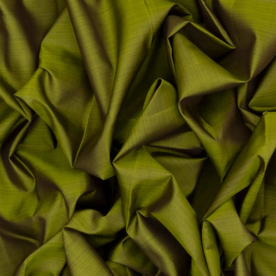 Olive Green Handloom Kanchipuram Silk Saree With Maroon Border