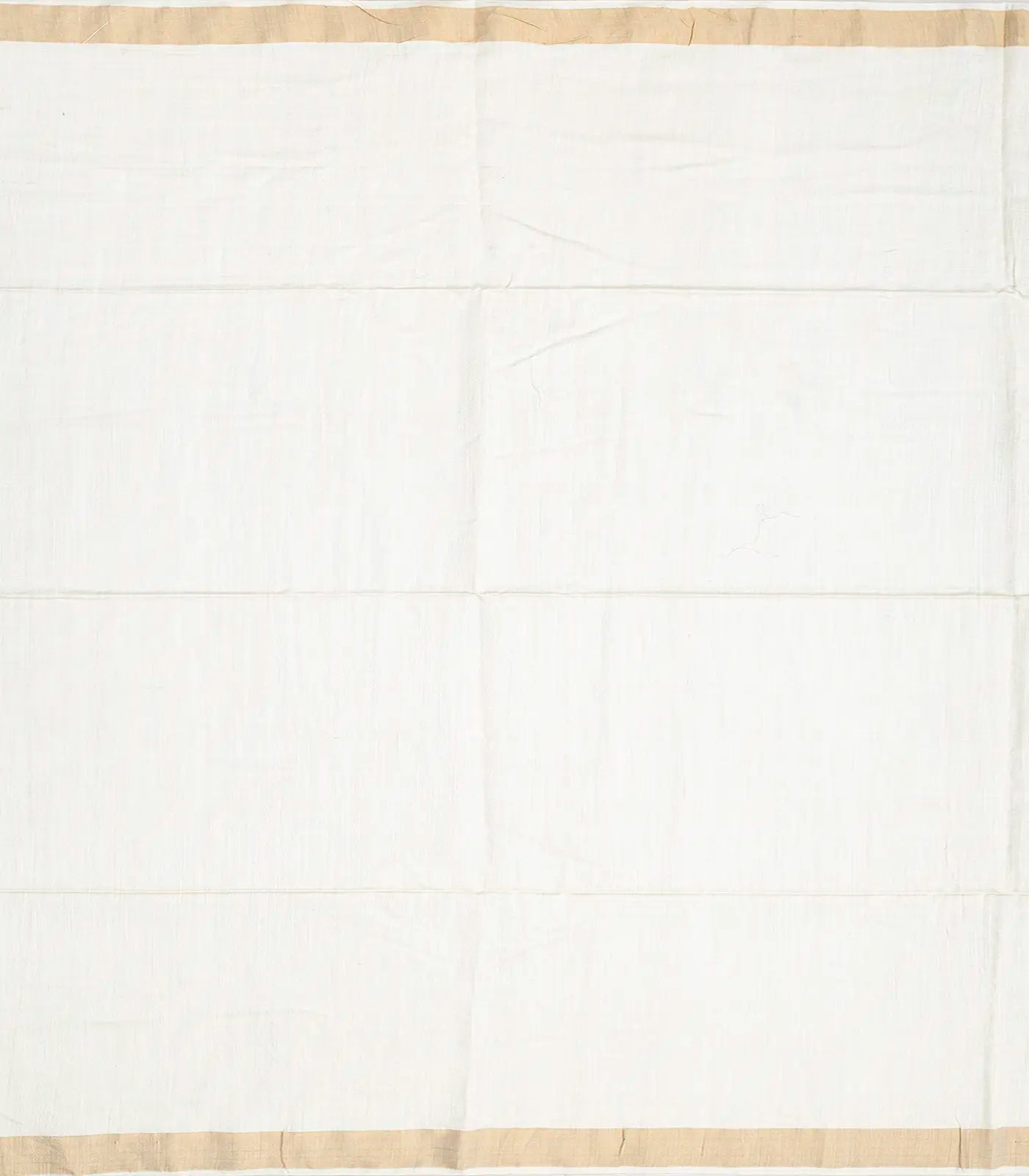 White Handwoven Tussar Silk Saree With Leaf Motifs-White