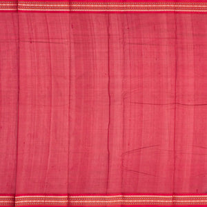 Black Handloom Korvai Kanchi Cotton Saree With Annam And Rudaksham Motifs in A Pink Border