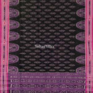 Black Purple Maniabandha Odisha Ikat Cotton Saree