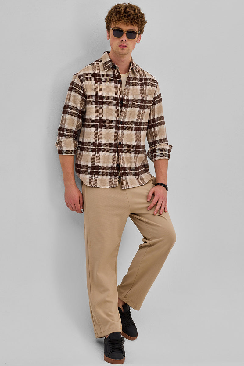 Dark Blue Flannel Checks Overshirt