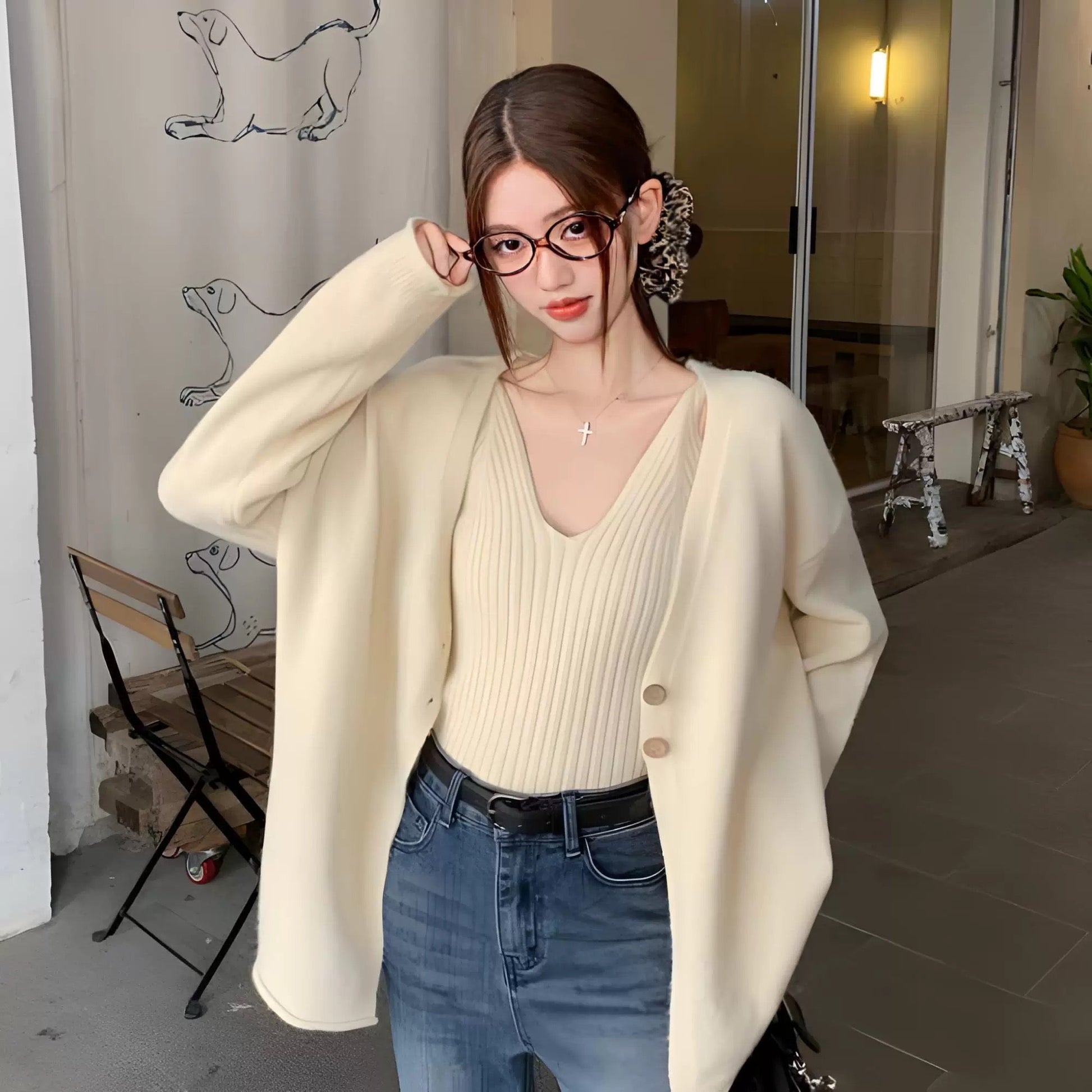 Nixie Statement Woolen Tops with Cape Style Sweater