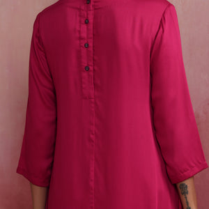 trueBrowns Magenta Highlow Modal Kurta Set