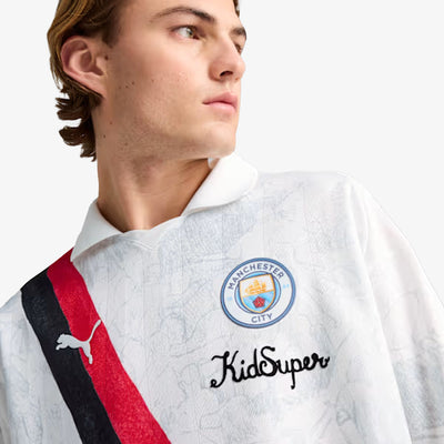 PUMA | KIDSUPER x MANCHESTER CITY RETRO SHIRT { PUMA WHITE-BLACK