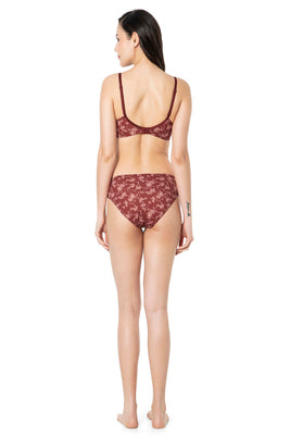 Smooth Charm Padded Non-Wired T-Shirt Bra - Filigree Print