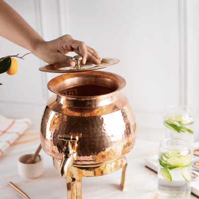 Copper Water Dispenser Set